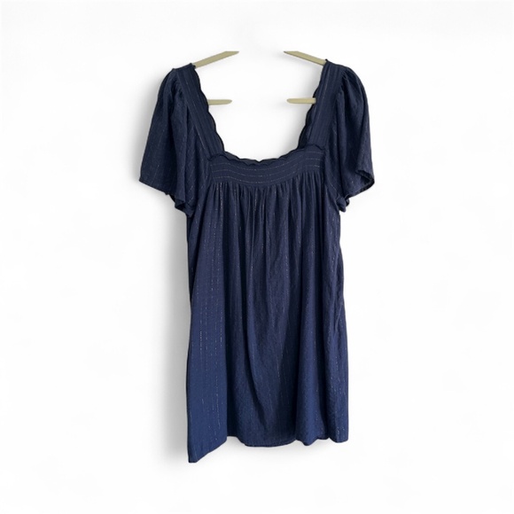 Sezane Caitlin Dress in Navy Blue with Gold Threads with bonus Tote Bag! - Picture 8 of 17